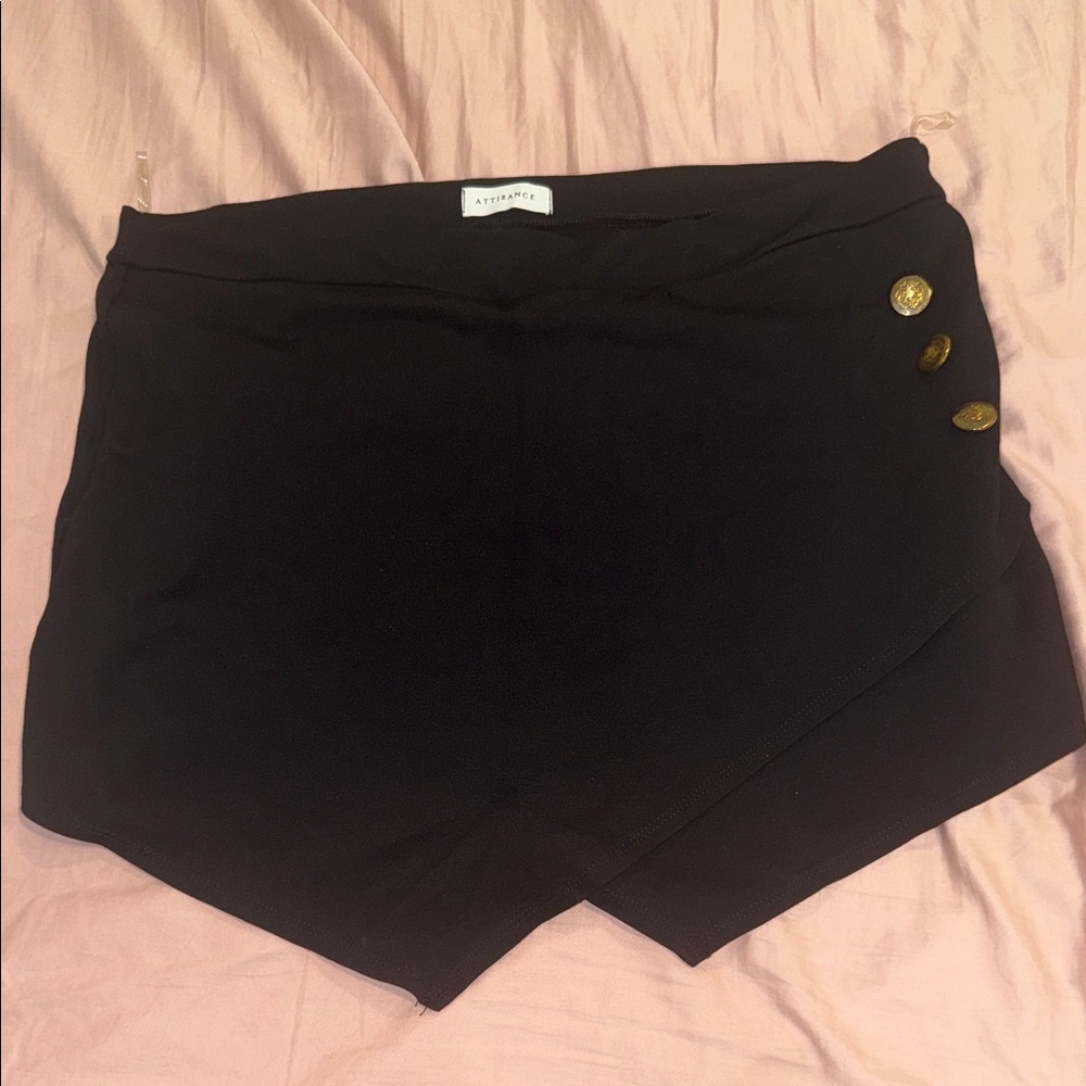 Astars Black Skort with Gold Accents